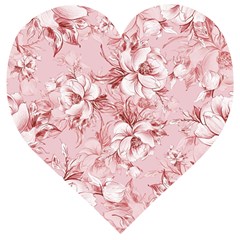 Flower Flowers Floral Flora Naturee Pink Pattern Wooden Puzzle Heart