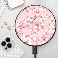 Flower Flowers Floral Flora Naturee Pink Pattern Wireless Fast Charger(black)