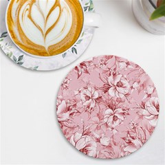 Flower Flowers Floral Flora Naturee Pink Pattern UV Print Round Tile Coaster