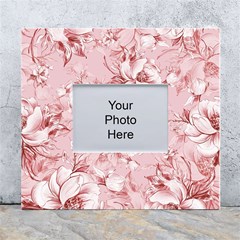 Flower Flowers Floral Flora Naturee Pink Pattern White Wall Photo Frame 5  x 7 