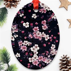 Sakura Flower Flowers Floral Flora Nature Ornament (oval)