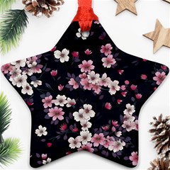 Sakura Flower Flowers Floral Flora Nature Ornament (star)