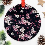 Sakura Flower Flowers Floral Flora Nature Round Ornament (Two Sides) Front