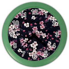 Sakura Flower Flowers Floral Flora Nature Color Wall Clock