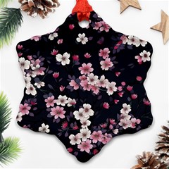 Sakura Flower Flowers Floral Flora Nature Ornament (snowflake)