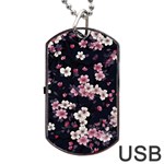 Sakura Flower Flowers Floral Flora Nature Dog Tag USB Flash (Two Sides) Front