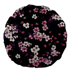 Sakura Flower Flowers Floral Flora Nature Large 18  Premium Round Cushions