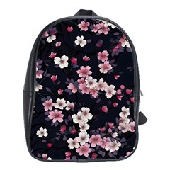 Sakura Flower Flowers Floral Flora Nature School Bag (xl)