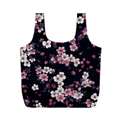 Sakura Flower Flowers Floral Flora Nature Full Print Recycle Bag (m)