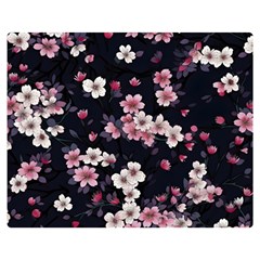 Sakura Flower Flowers Floral Flora Nature Two Sides Premium Plush Fleece Blanket (medium) by Jancukart