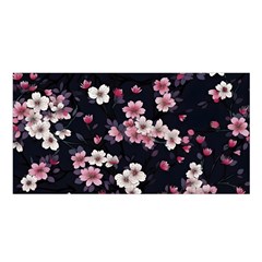 Sakura Flower Flowers Floral Flora Nature Satin Shawl 45  X 80 