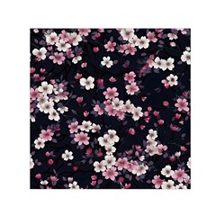 Sakura Flower Flowers Floral Flora Nature Square Satin Scarf (30  X 30 )