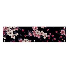 Sakura Flower Flowers Floral Flora Nature Banner And Sign 4  X 1  by Jancukart