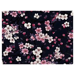 Sakura Flower Flowers Floral Flora Nature Two Sides Premium Plush Fleece Blanket (extra Small)