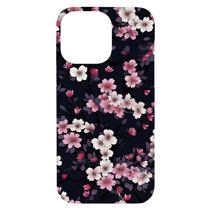 Sakura Flower Flowers Floral Flora Nature iPhone 14 Pro Max Black UV Print Case