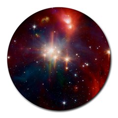 Astrology Astronomical Cluster Galaxy Nebula Round Mousepad by danenraven