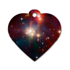 Astrology Astronomical Cluster Galaxy Nebula Dog Tag Heart (one Side) by danenraven