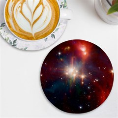 Astrology Astronomical Cluster Galaxy Nebula Uv Print Round Tile Coaster by danenraven