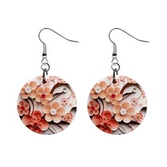 Sakura Flowers Flower Pink Blossom Spring Mini Button Earrings by danenraven