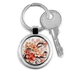 Sakura Flowers Flower Pink Blossom Spring Key Chain (round) by danenraven