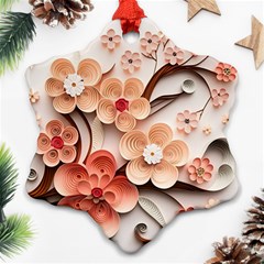 Sakura Flowers Flower Pink Blossom Spring Ornament (snowflake) by danenraven