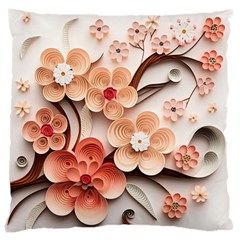 Sakura Flowers Flower Pink Blossom Spring Large Cushion Case (one Side) by danenraven