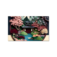 Japanese Garden Flowers Landscape Sticker Rectangular (10 Pack) by danenraven