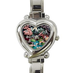 Japanese Garden Flowers Landscape Heart Italian Charm Watch by danenraven