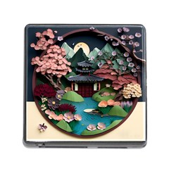 Japanese Garden Flowers Landscape Memory Card Reader (square 5 Slot) by danenraven