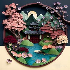 Japanese Garden Flowers Landscape Play Mat (square) by danenraven