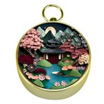 Japanese Garden Flowers Landscape Gold Compasses Front