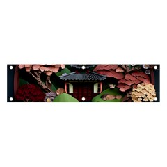 Japanese Garden Flowers Landscape Banner And Sign 4  X 1  by danenraven