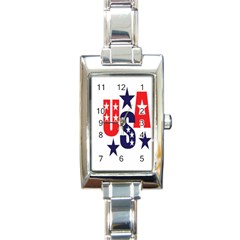 Usa Stars Fourth Of July Symbol America Usa Stars Rectangle Italian Charm Watch by Wegoenart