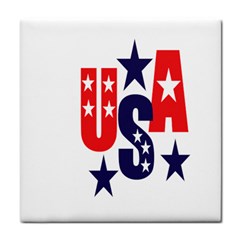 Usa Stars Fourth Of July Symbol America Usa Stars Tile Coaster by Wegoenart