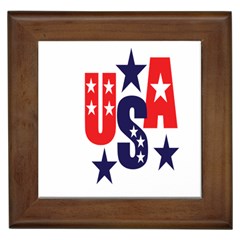 Usa Stars Fourth Of July Symbol America Usa Stars Framed Tile by Wegoenart