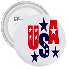 Usa Stars Fourth Of July Symbol America Usa Stars 3  Buttons by Wegoenart