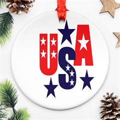 Usa Stars Fourth Of July Symbol America Usa Stars Ornament (round) by Wegoenart