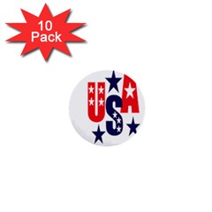 Usa Stars Fourth Of July Symbol America Usa Stars 1  Mini Buttons (10 Pack)  by Wegoenart