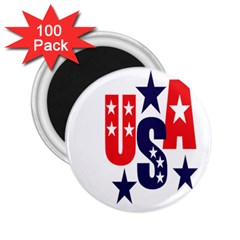 Usa Stars Fourth Of July Symbol America Usa Stars 2 25  Magnets (100 Pack)  by Wegoenart