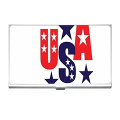 Usa Stars Fourth Of July Symbol America Usa Stars Business Card Holder by Wegoenart