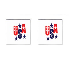 Usa Stars Fourth Of July Symbol America Usa Stars Cufflinks (square) by Wegoenart