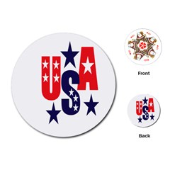 Usa Stars Fourth Of July Symbol America Usa Stars Playing Cards Single Design (round)