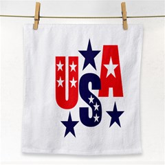 Usa Stars Fourth Of July Symbol America Usa Stars Face Towel by Wegoenart