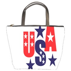 Usa Stars Fourth Of July Symbol America Usa Stars Bucket Bag by Wegoenart