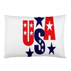 Usa Stars Fourth Of July Symbol America Usa Stars Pillow Case by Wegoenart