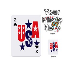 Usa Stars Fourth Of July Symbol America Usa Stars Playing Cards 54 Designs (mini)