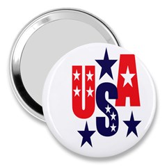 Usa Stars Fourth Of July Symbol America Usa Stars 3  Handbag Mirrors by Wegoenart