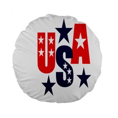 Usa Stars Fourth Of July Symbol America Usa Stars Standard 15  Premium Round Cushions by Wegoenart