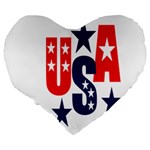 Usa Stars Fourth Of July Symbol America Usa Stars Large 19  Premium Heart Shape Cushions Back