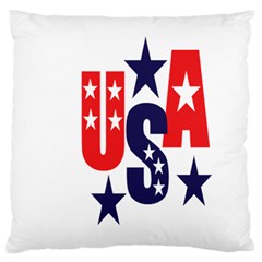 Usa Stars Fourth Of July Symbol America Usa Stars Large Premium Plush Fleece Cushion Case (one Side) by Wegoenart